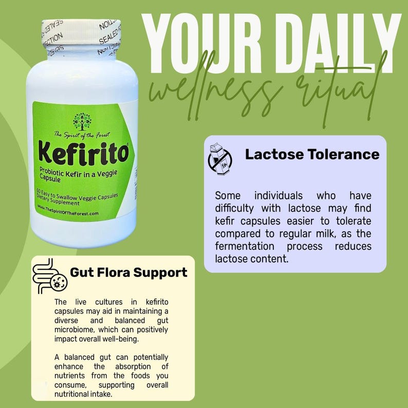 Kefirito Probiotic Kefir Capsules, 50 Billion CFU - 60 Veggie Capsules image 9