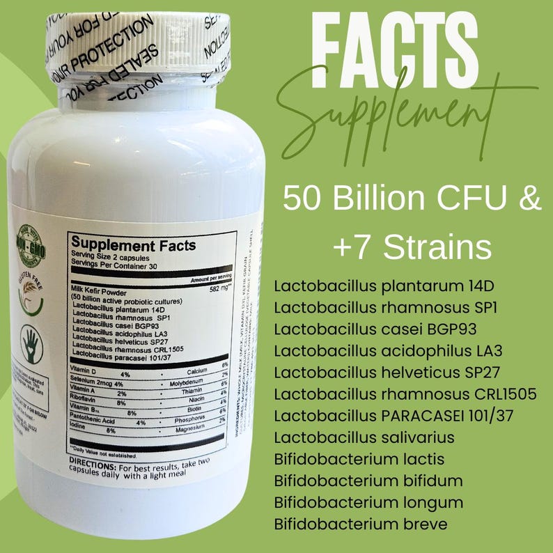 Kefirito Probiotic Kefir Capsules, 50 Billion CFU - 60 Veggie Capsules image 7