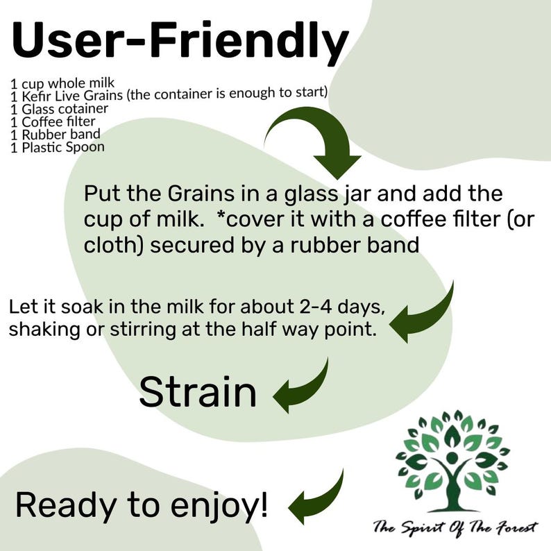 Granos de kéfir de leche orgánica: cultivo iniciador probiótico libanés vivo imagen 5