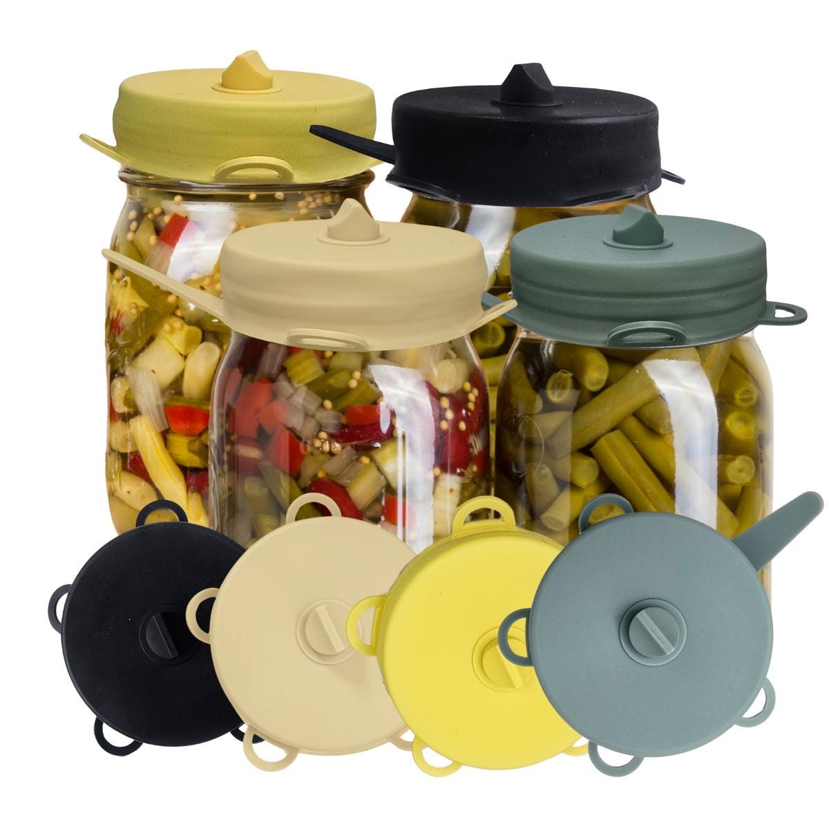 4 Gärschleusendeckel, breite oder reguläre Öffnung Einmachgläser Pickle Sauerkraut