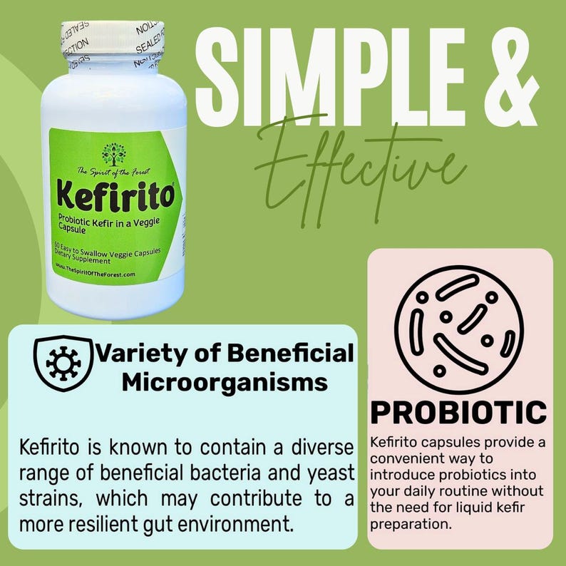 Kefirito Probiotic Kefir Capsules, 50 Billion CFU - 60 Veggie Capsules image 8