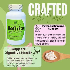 Kefirito Probiotic Kefir Capsules, 50 Billion CFU - 60 Veggie Capsules image 4