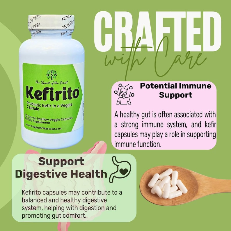 Kefirito Probiotic Kefir Capsules, 50 Billion CFU - 60 Veggie Capsules image 4