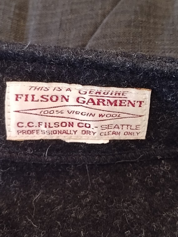 Vintage C.C. Filson Mackinaw Vest 100% Virgin Woo… - image 1