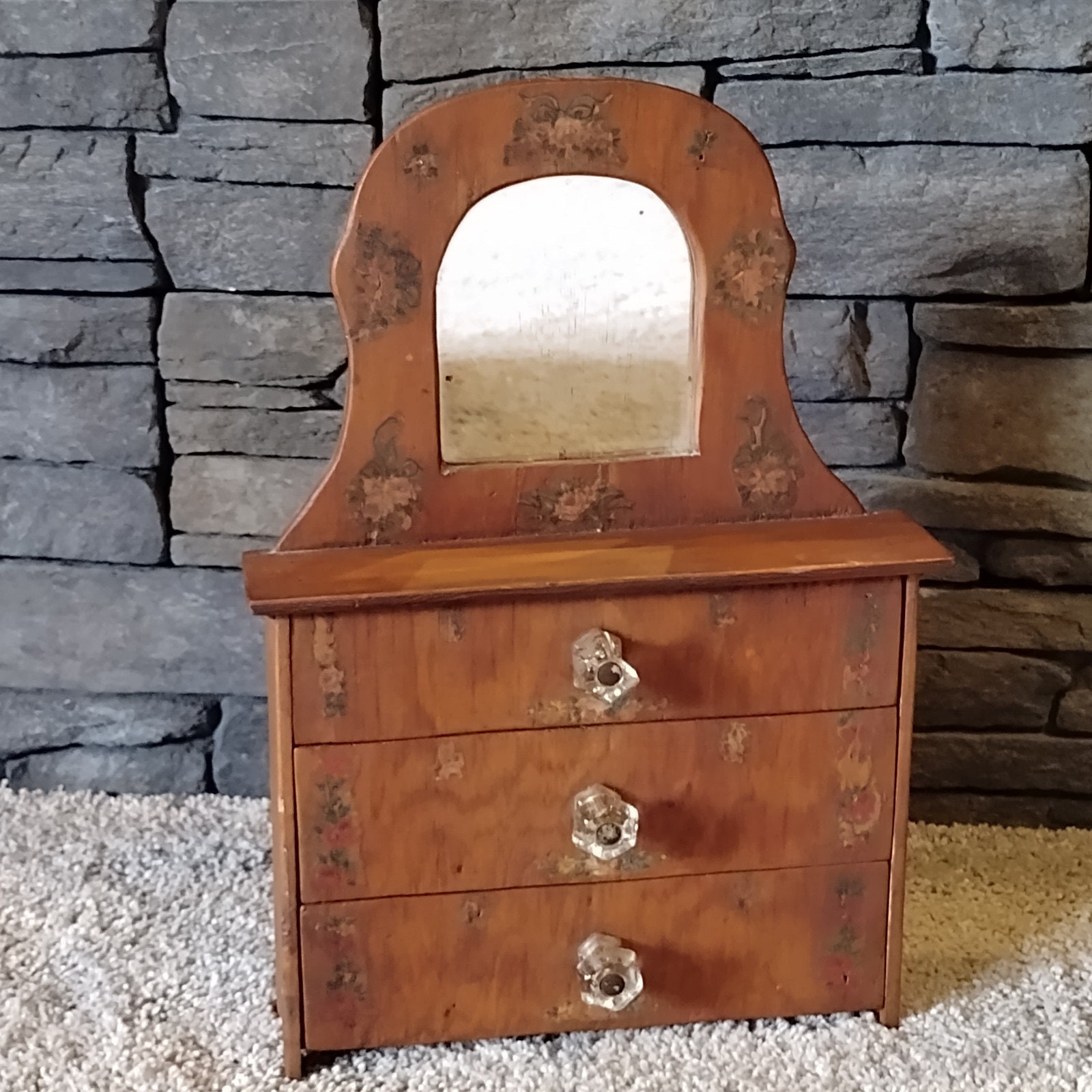 Vintage Cardboard Wood Storage Drawers Quilted Cardboard Wood