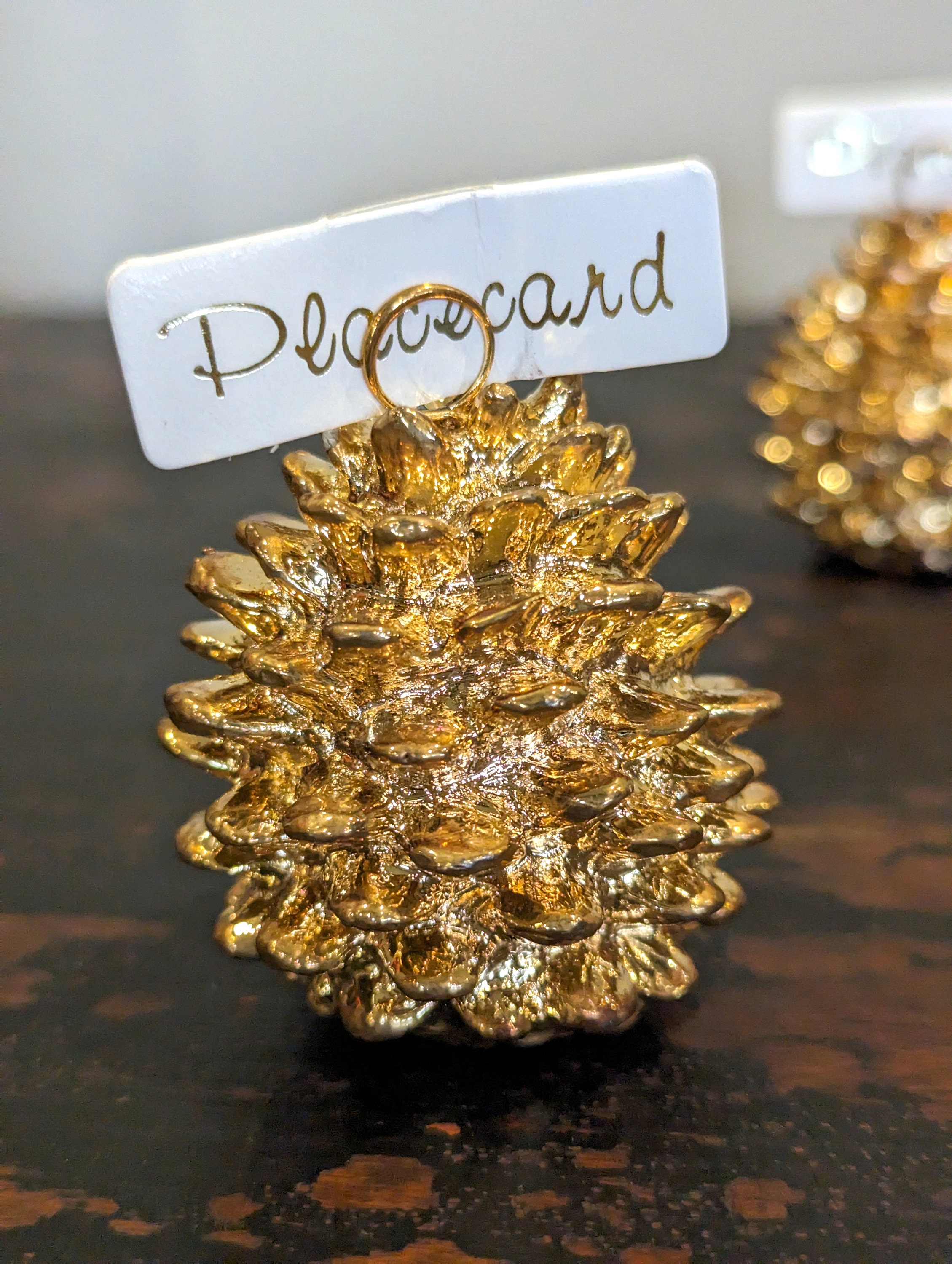 Pewter Pine Cone Place Card Holders in Shiny Gold Color Mix & Etsy