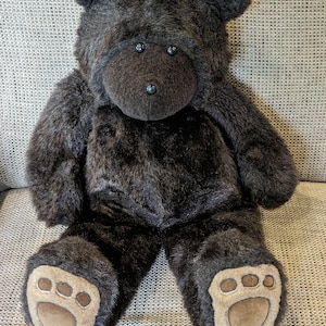 Vintage Over-Sized Teddy Bear by Cartier Bear Co 'Riley' Limited Edition 1/40 From Camas WA ~ 26 Inch Handmade Large Brown Bear Plush