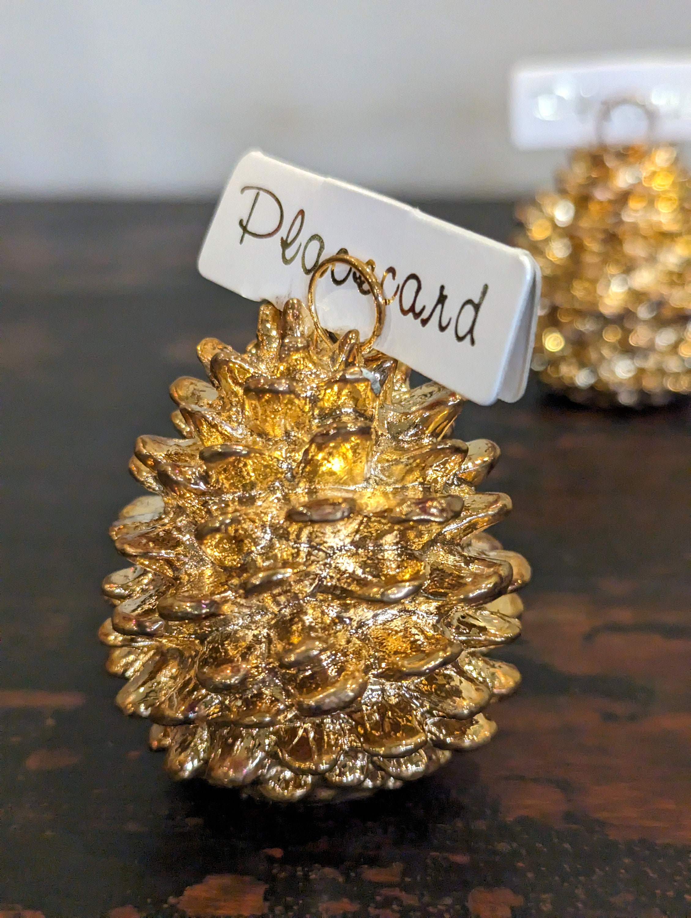 Pewter Pine Cone Place Card Holders in Shiny Gold Color Mix & Etsy