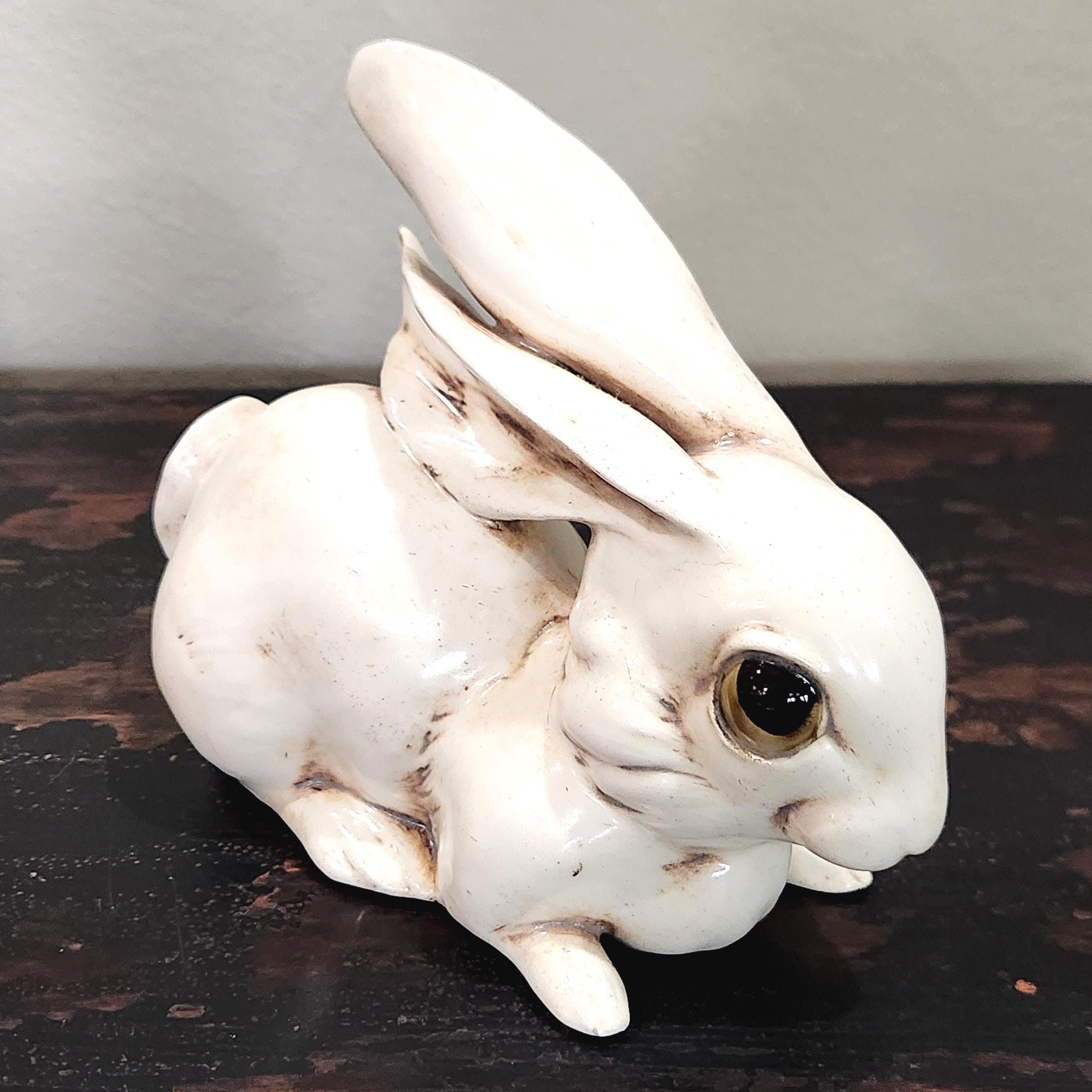 Vintage Freeman & Mcfarlin Ceramic Bunny Rabbit Statue, Signed and