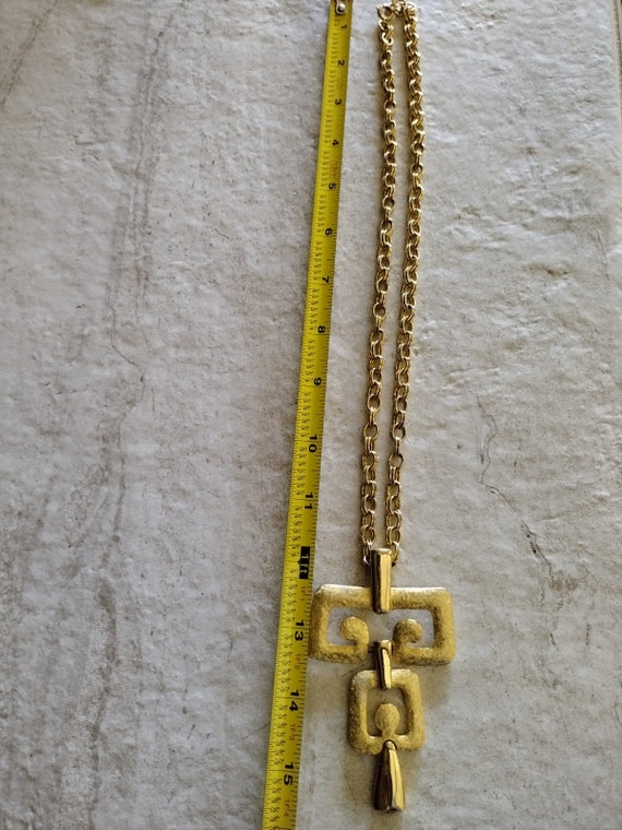 Vintage Kramer Modernist Necklace with Large Stat… - image 7