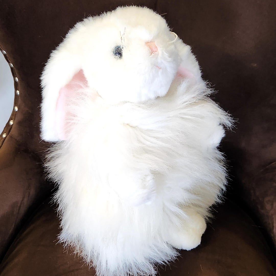 White Bunny Rabbit Plush Angora Breed ~ Ty 2000 'cashmere' Fluffy Bunny ...