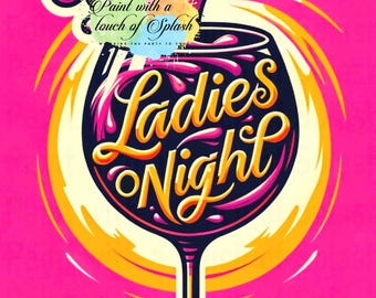 Ladies Night Sip and Paint Kit: Pre-Drawn Canvas Art