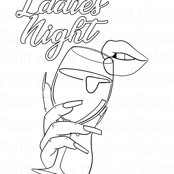 Ladies night pre drawn canvas