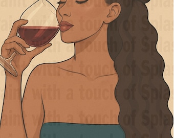 Sipping Wine Pre-Drawn Canvas Paint Kit