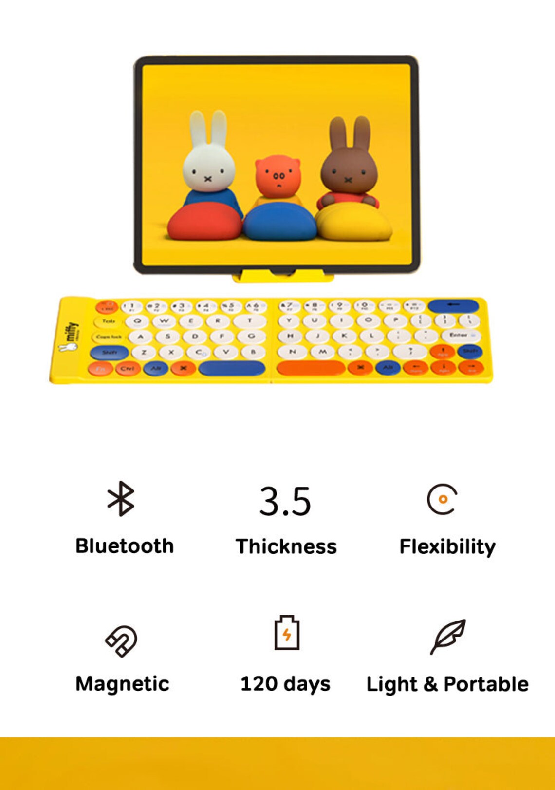 Official Miffy Bluetooth Foldable / Wireless Keyboard for Etsy