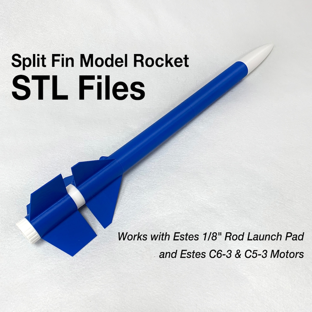 Split Fin Rocket STL Files Flying Model Rocket - Etsy