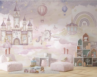 Kids Wallpaper | Peel and Stick Wall Mural | Nursery or Bedroom Decor | Custom Size