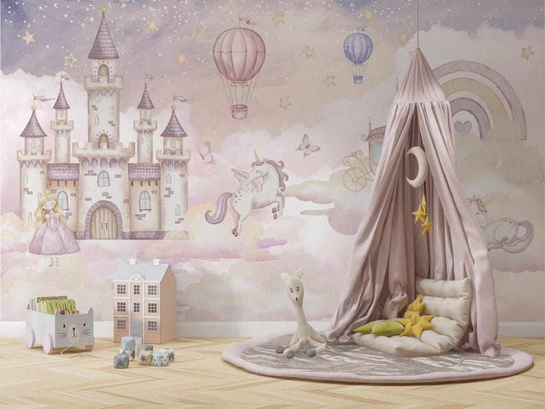 Kids Wallpaper | Peel and Stick Wall Mural | Nursery or Bedroom Decor ...