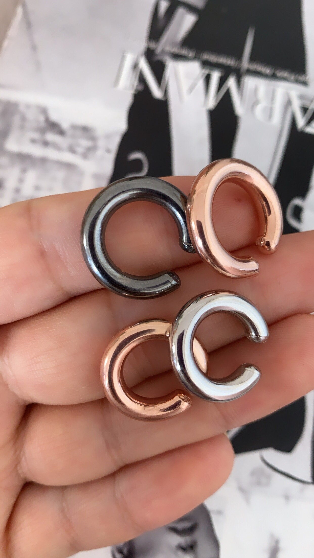 Black Ear Cuff Earring Simple Minimalist Ear Cuff Delicate Etsy