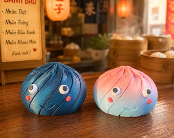 Skręcony Pierożek Słodki STL, Spiralna Zabawka Fidget, Skręcony Bułeczka Bao STL, Wirusowa Zabawka Fidget Pierożek