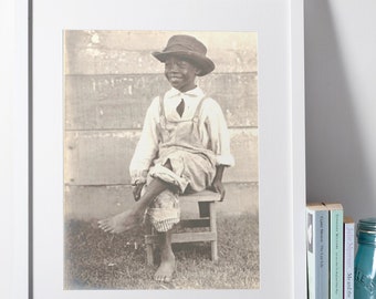 Little black boy art, African art, minimal african art, wall decor art, printable download, african home decor, african american art