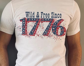 Vintage 1776 USA Shirt, Comfort Colors Patriotic Tee