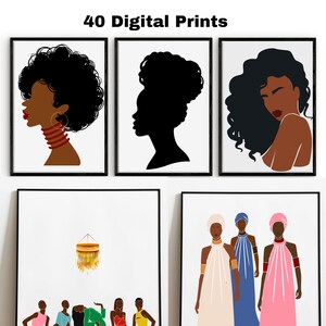 black child art, African art, minimal african art, wall decor art, printable download, african home decor, african american art