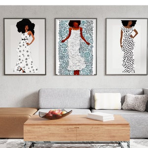 vintage black family art, black art, vintage African art, wall decor art printable download, african home decor, african american art