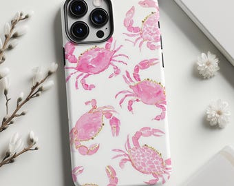 crabs personalized phone case, iPhone 17 16 15 14 13 12 11 Pro Max, Samsung S25 S24 S23 Ultra,custom , sea coastal phone case