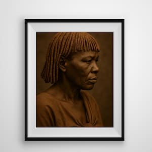 Black Kinship Portrait - Sepia Cultural Art Print | African Family Bond Wall Decor |Afrocentric Sepia Wall Print | Cultural Family black Art
