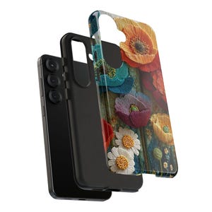 Funda personalizada con flores de hilo sintético para teléfono, funda con iniciales personalizadas para iPhone 17, 16, 15, 14, 13, 12 Pro Max y funda para Samsung S25, S24 y S23. imagen 7