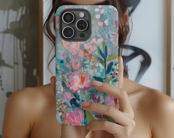 Personalized Floral Phone Case, iPhone 17-11, Samsung S26-S23, Google Pixel (Dual-Layer Protection)