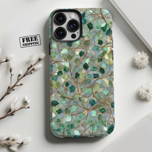 custom wild flower stain glass phone Personalized Initial iPhone 17 16 15 14 13 12 Pro Max,Samsung S25 S24 S23, flower phone case design