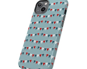 Red White Blue Bunting Phone Case, 4th of July Design