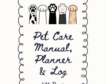 Pet Care Planner, Health & Medical Record, Pet Log (Digital Download)