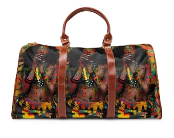African american travel bag waterproof duffle bag gift for black woman black girl gym bag overnight duffle bag for black woman sista