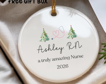 Personalized Thank You Ornament Christmas Ornament Nurse Appreciation Retirement Keepsake Personalized New Nursing Student Gift Future Nurse