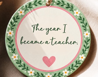 Custom Educator Keepsake First Year Teacher Gift New Teacher Christmas Ornament retirement gift for teacher graduation
