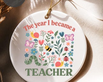 First Year Teacher Ornament, Personalized New Teacher Christmas Gift, Teaching Milestone Keepsake, Teacher Graduation Gift 2026