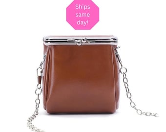 Personalized Leather Coin Purse, Small Earphone Pouch, Monogrammed Gift