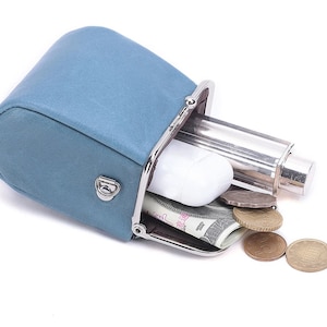 Personalized Small Leather Pouch, Small Earphone Case, Mother&#39;s Day Gifts, Custom Coin Purse, Monogram Pouches, Leather Rosary Pouch