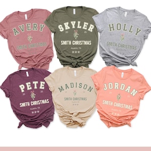 family vacation shirt,Custom Family Christmas Shirt Comfort Colors Matching Family Christmas Tshirt Personalized Name Christmas Shirt