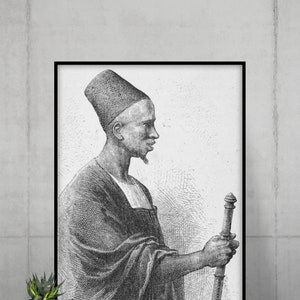 African man art, grandfather art, minimal african art, wall decor art, printable download, african home decor, african american art