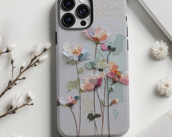 Capa personalizada para iPhone com estampa floral: Flores vintage, iniciais monogramadas (compatível com MagSafe)