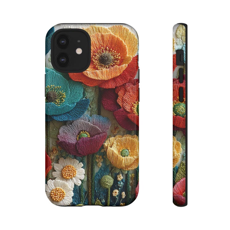 Funda personalizada con flores de hilo sintético para teléfono, funda con iniciales personalizadas para iPhone 17, 16, 15, 14, 13, 12 Pro Max y funda para Samsung S25, S24 y S23. imagen 8