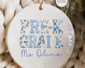 Personalized Pre-K Teacher Ornament, Preschool Teacher Christmas Gift, Custom Teacher Name Ornament, Pre-K Teacher Keepsake 2026