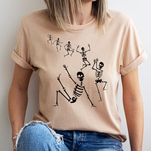 Fall Shirt, Dancing Skeletons Shirt, Halloween Party Shirt, Halloween Tee, Halloween Costume, Halloween Shirt For Kids, Skeleton Tshirt