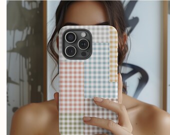 Custom Gingham Phone Case, Cottagecore iPhone Samsung Cover