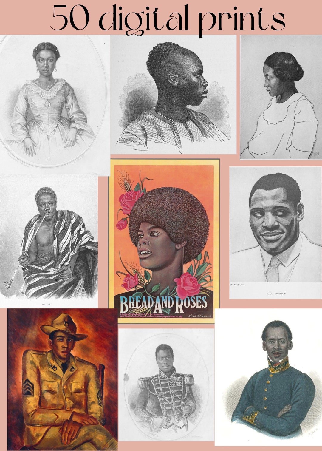 Vintage Black Family Art, Black Art, Vintage African Art, Wall Decor