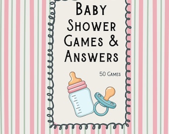 50 Baby Shower Games Bundle, Printable & Editable